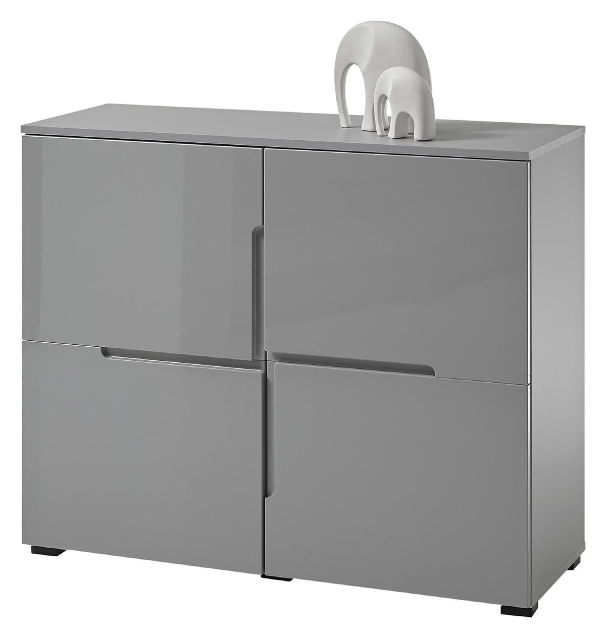 KOMODA, sivá, 100/82/38 cm - čierna/sivá, Modern, kompozitné drevo/plast (100/82/38cm)