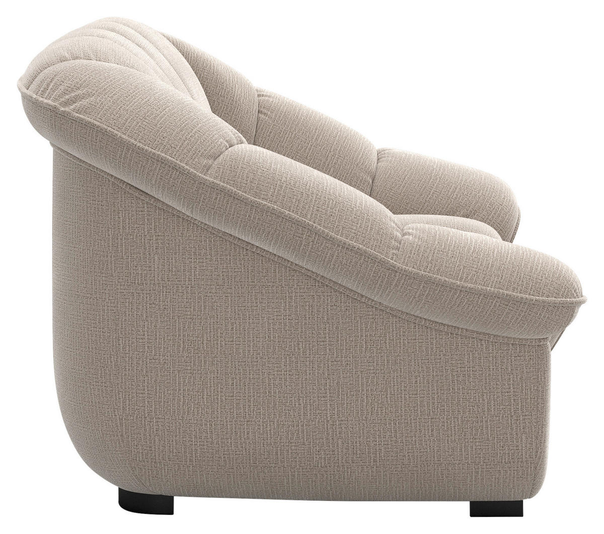 2-SITZER-SOFA Chenille Naturfarben  - Schwarz/Naturfarben, KONVENTIONELL, Kunststoff/Textil (163/88/104cm) - Welnova