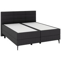 BOXSPRINGBETT 180/200 cm  in Anthrazit  - Anthrazit/Schwarz, KONVENTIONELL, Holzwerkstoff/Kunststoff (180/200cm) - Musterring
