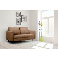 2-SITZER-SOFA JULI in Samt Dunkelbraun  - Dunkelbraun/Schwarz, Design, Holz/Textil (138/86/100cm) - P & B