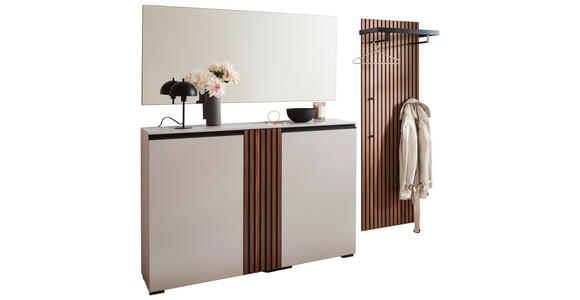 GARDEROBE 3-teilig  in 225/200/38 cm  - Nussbaumfarben/Grau, Design, Holz/Holzwerkstoff (225/200/38cm) - Moderano