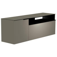 LOWBOARD  160/56/45 cm  Beimöbel erhältlich, hängend, Abdeckplatte aus Glas  - Schwarz/Grau, Design, Glas/Holzwerkstoff (160/56/45cm) - Moderano