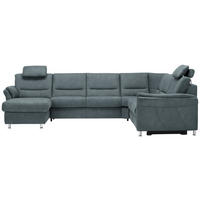SOFFA i mikrofiber blågrå  - aluminiumfärg/blågrå, Klassisk, metall/textil (173/330/262cm) - Beldomo System