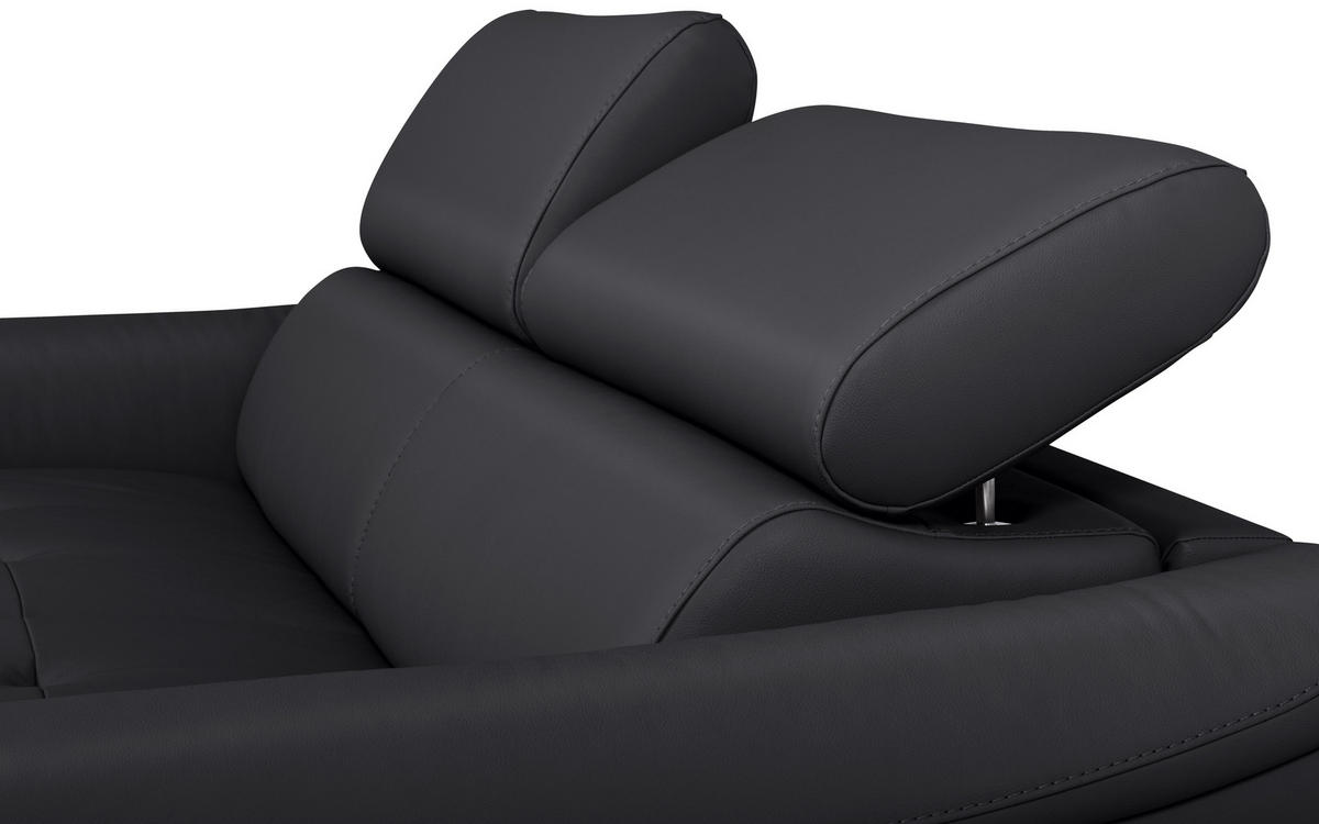 SCHLAFSOFA in Textil, Leder Schwarz  - Schwarz, Design, Leder/Textil (203/77-98/103cm) - MID.YOU