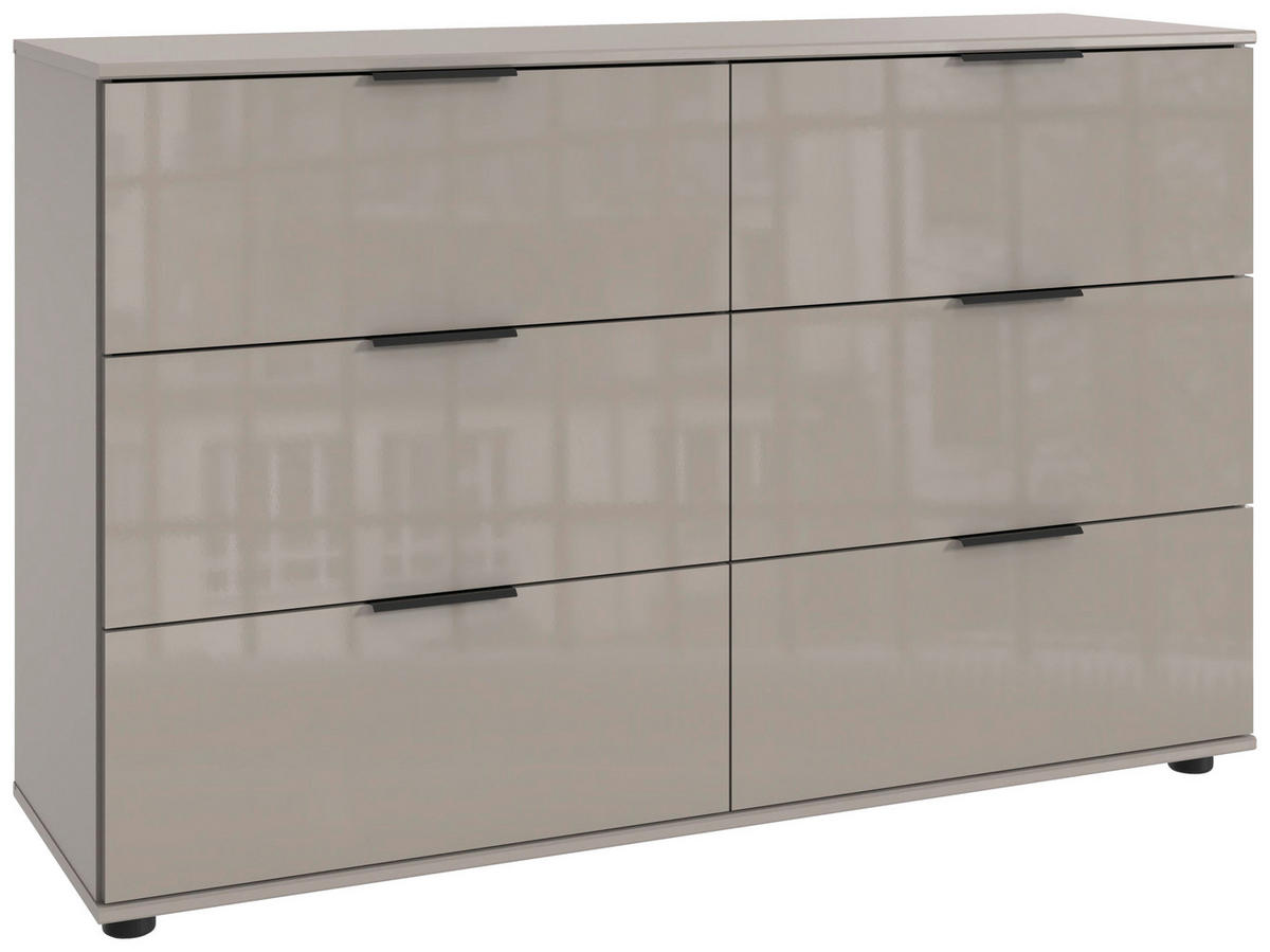 SIDEBOARD  in 130/83/41 cm  - Schwarz/Sahara, KONVENTIONELL, Glas/Holzwerkstoff (130/83/41cm) - Boxxx