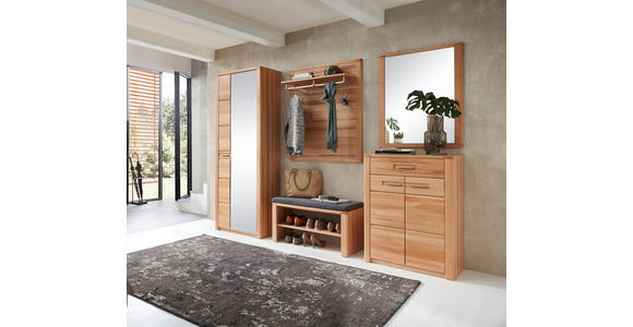 GARDEROBENBANK  in 90/48/40 cm  - Anthrazit/Buchefarben, Natur, Holzwerkstoff/Textil (90/48/40cm) - Linea Natura