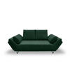 SCHLAFSOFA Cord, Mikrofaser Dunkelgrün  - Dunkelgrün/Schwarz, Design, Textil/Metall (210/95/97cm) - MID.YOU