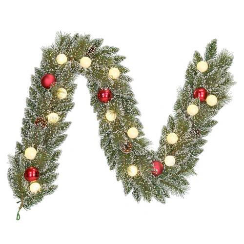 GIRLANDA - zelena/bela, Osnovno, plastika (180/25/25cm) - X-Mas