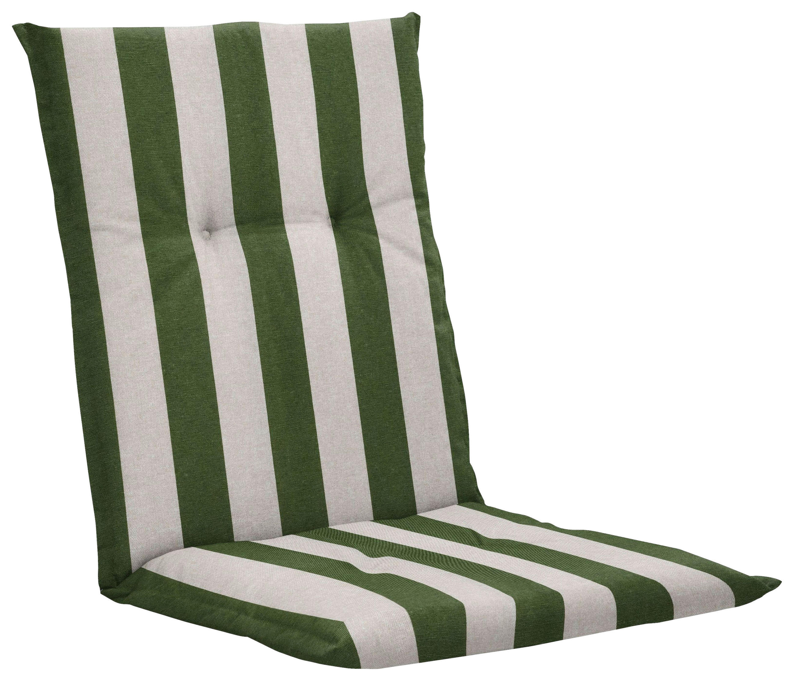 SESSELAUFLAGE Streifen  - Creme/Grün, Basics, Textil (105/6/50cm)