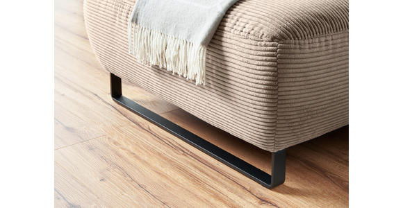 ECKSOFA  in Cord Taupe  180/266 cm  - Taupe/Schwarz, KONVENTIONELL, Textil/Metall (180/266cm) - Hom`in