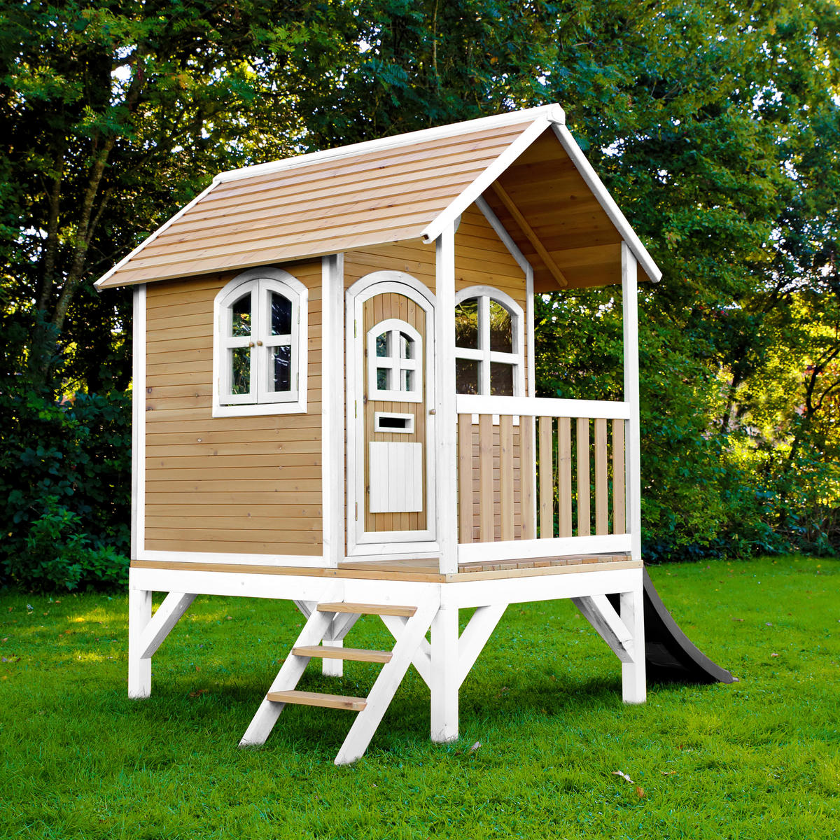 SPIELHAUS 287/231/191 cm  - Rot/Braun, KONVENTIONELL, Holz (287/231/191cm) - Ambia Garden