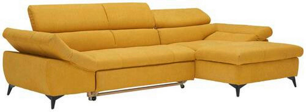 SEDEŽNA GARNITURA, mikrovlakna rumena  - rumena/črna, Design, umetna masa/tekstil (297/171cm) - Stylife