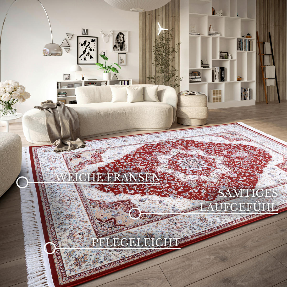 FLACHWEBETEPPICH 190/285 cm Kollektion 1870 Creme, Bordeaux  - Bordeaux/Creme, Design, Kunststoff/Textil (190/285cm) - Villeroy & Boch