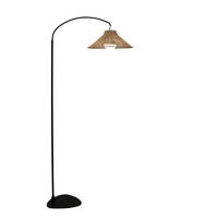 AUßENSTEHLEUCHTE NIZA 72,6/168/40 cm   - Beige/Schwarz, Basics, Naturmaterialien/Metall (72,6/168/40cm) - New Garden
