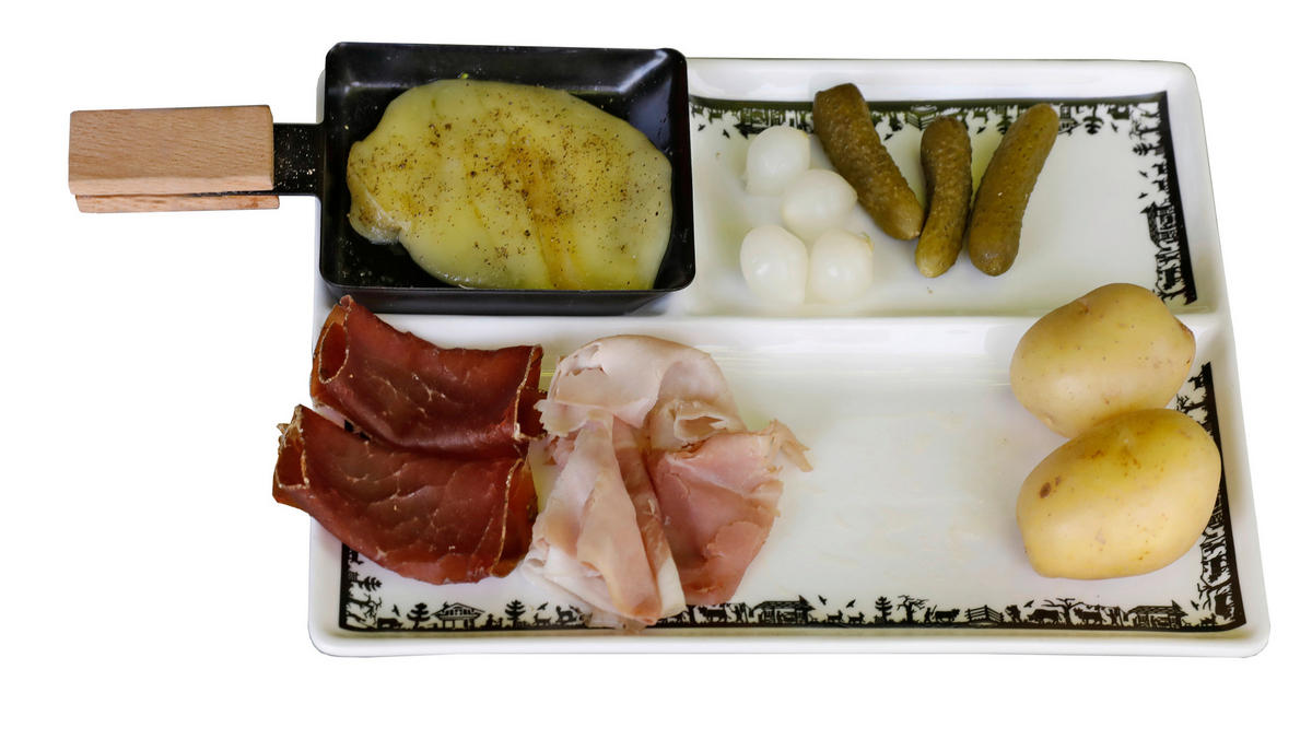 FONDUETELLER Heidi Cheese Line: Alpen  - Weiss/Schwarz, Basics, Keramik (21/27/4cm) - Heidi Cheese Line