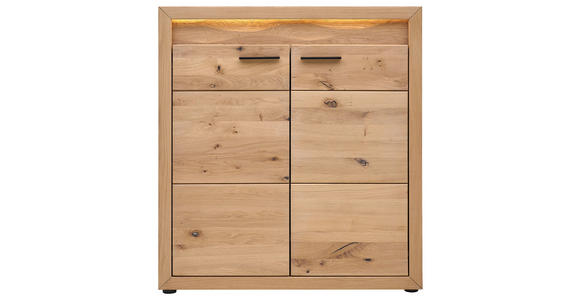 SCHUHSCHRANK 99,6/110,5/40 cm  - Eichefarben/Schwarz, KONVENTIONELL, Holz/Metall (99,6/110,5/40cm) - Linea Natura