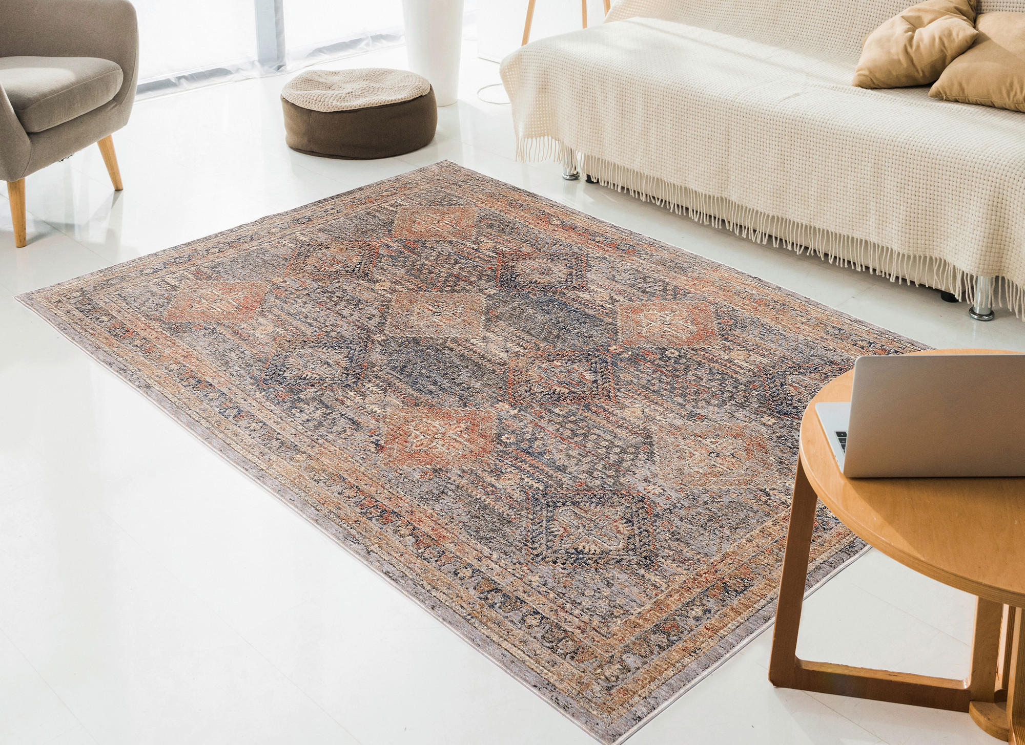 WEBTEPPICH 65/130 cm Trojes Grau  - Grau, Design, Textil (65/130cm) - Novel