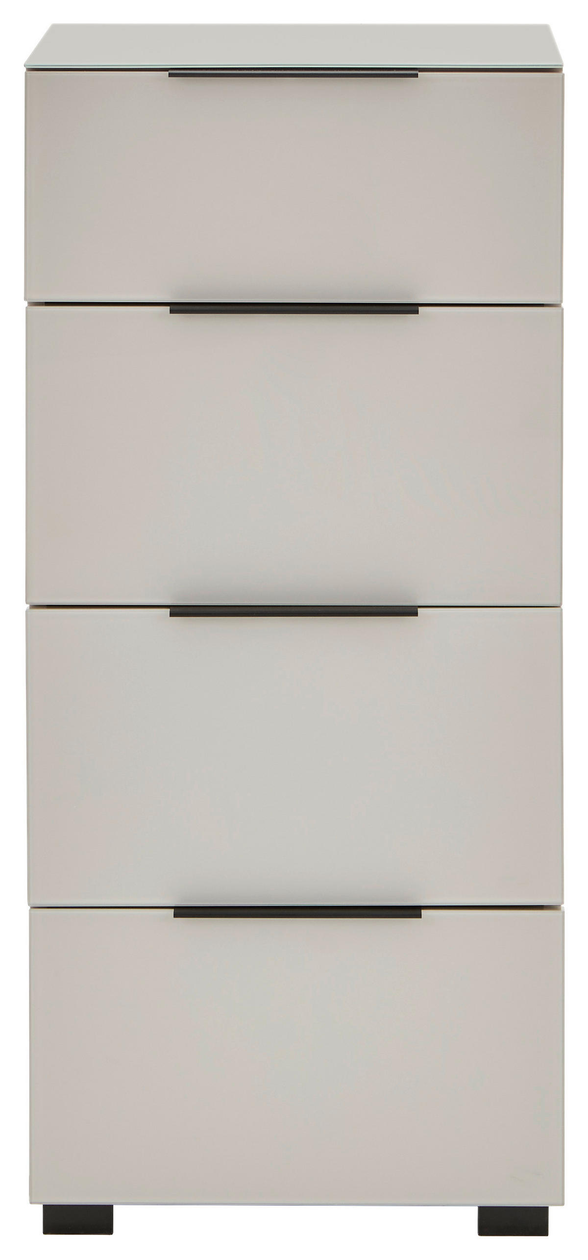 KOMMODE , 45/99,7/42 cm, 4 Schublade(n)  - Kaschmir/Schwarz, Design, Glas/Holzwerkstoff (45/99,7/42cm) - Novel