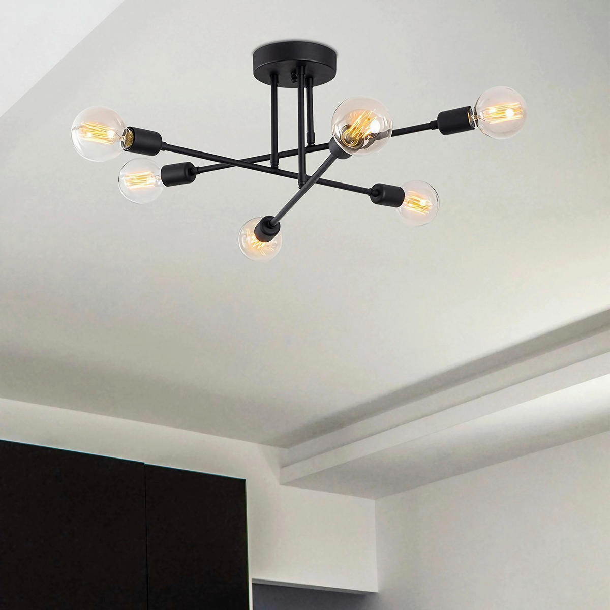 HÄNGELEUCHTE 64/30 cm   - Schwarz, Design, Metall (64/30cm) - P & B