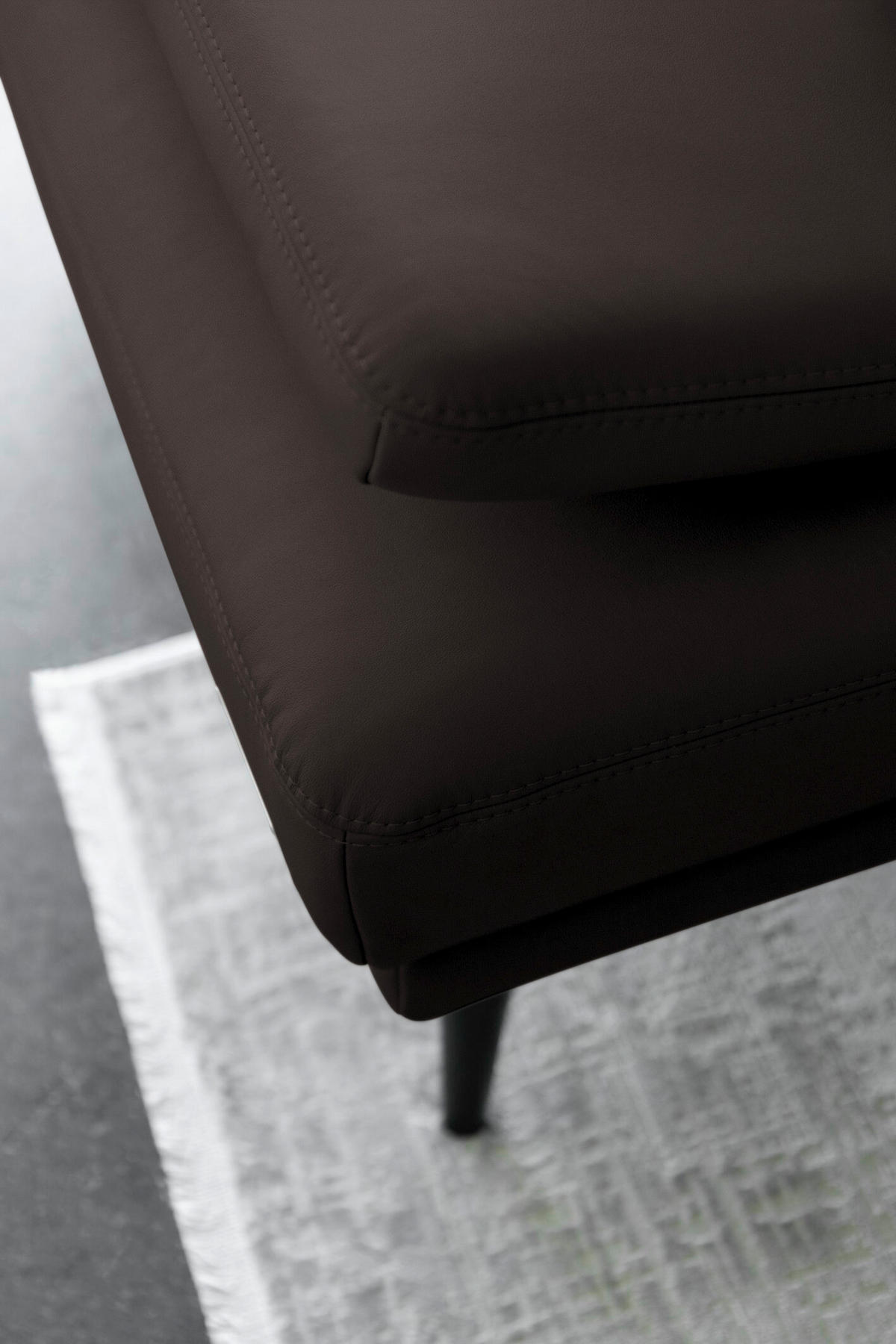 ECKSOFA JOOP! STUDIO in Echtleder Schwarzbraun  180/301 cm  - Schwarzbraun/Schwarz, KONVENTIONELL, Leder/Metall (180/301cm) - Joop!