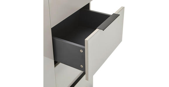 KOMMODE , 90/99,7/42 cm, 4 Schublade(n)  - Kaschmir/Schwarz, Design, Glas/Holzwerkstoff (90/99,7/42cm) - Novel