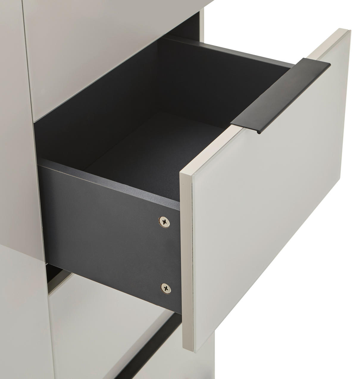 KOMMODE , 90/99,7/42 cm, 4 Schublade(n)  - Kaschmir/Schwarz, Design, Glas/Holzwerkstoff (90/99,7/42cm) - Novel