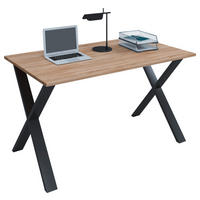 SCHREIBTISCH 140/80/76 cm  in Schwarz, Sonoma Eiche  - Schwarz/Sonoma Eiche, MODERN, Holzwerkstoff/Metall (140/80/76cm) - MID.YOU