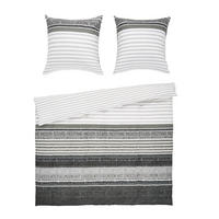 BETTWÄSCHE Davos Biber 200/200 cm  - Dunkelgrau/Hellgrau, KONVENTIONELL, Textil (200/200cm) - Janine