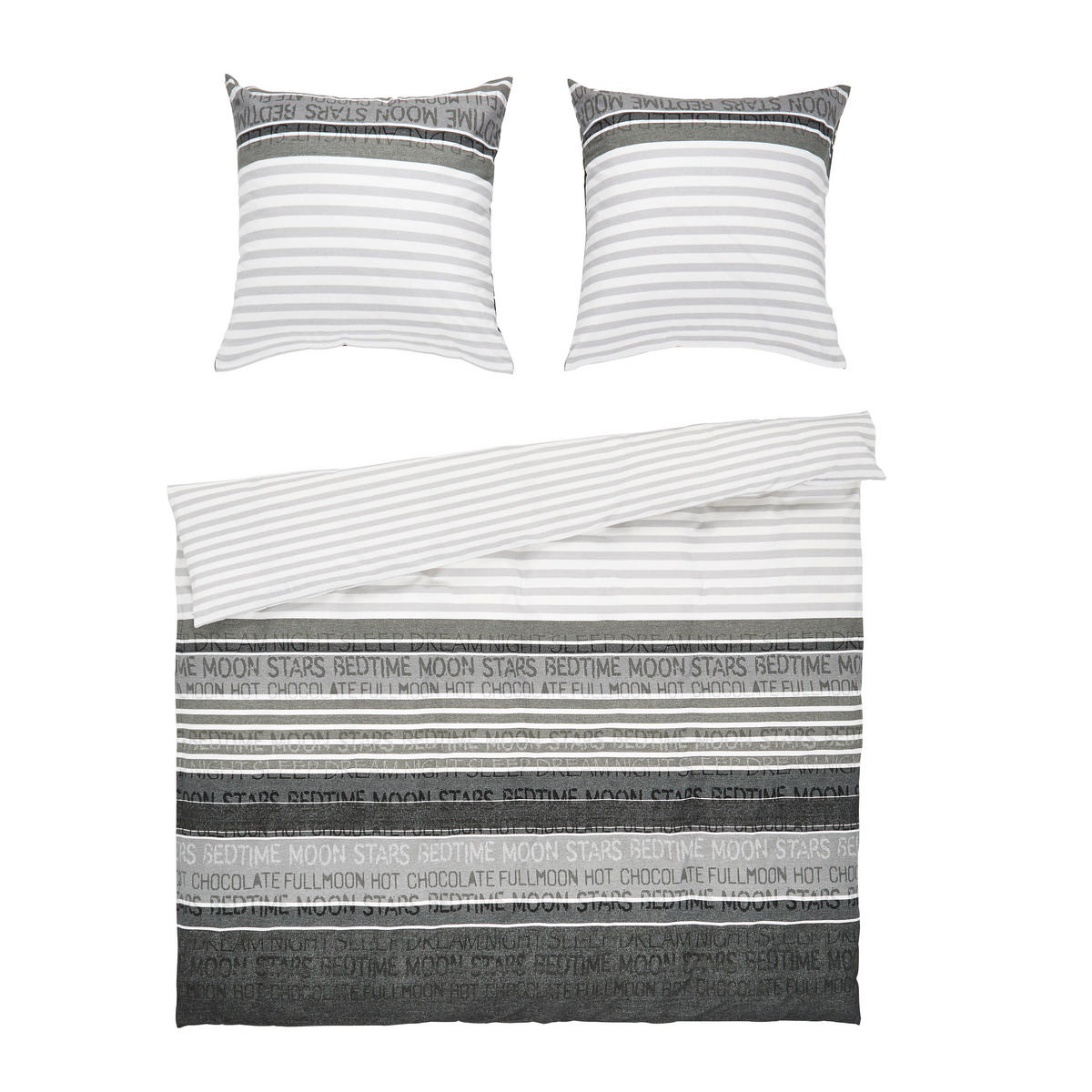 BETTWÄSCHE Davos Biber 200/200 cm  - Dunkelgrau/Hellgrau, KONVENTIONELL, Textil (200/200cm) - Janine