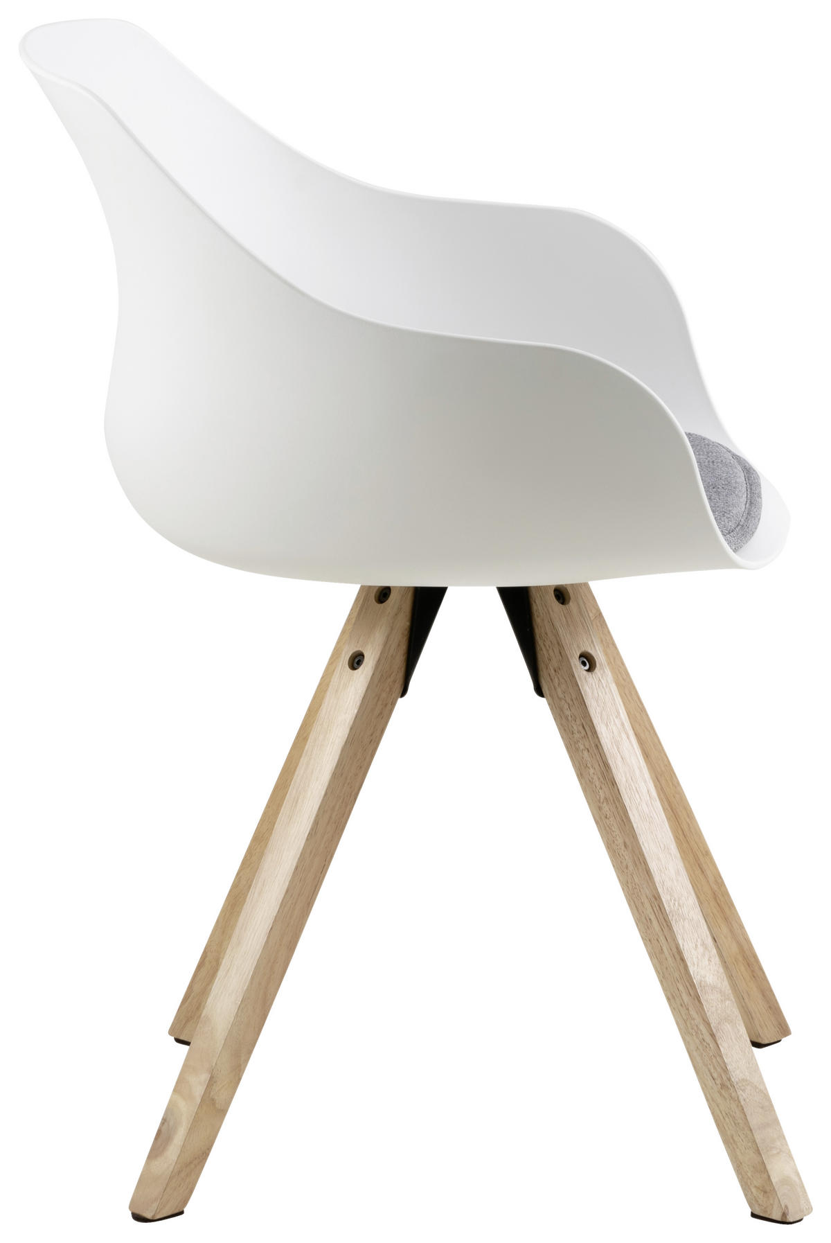 STOLICA S NASLONOM ZA RUKE  bijela, boje hrasta, svijetlo siva  drvo, plastika, tekstil      - bijela/siva, Konvencionalno, drvo/tekstil (56,5/80,5/53cm) - Carryhome