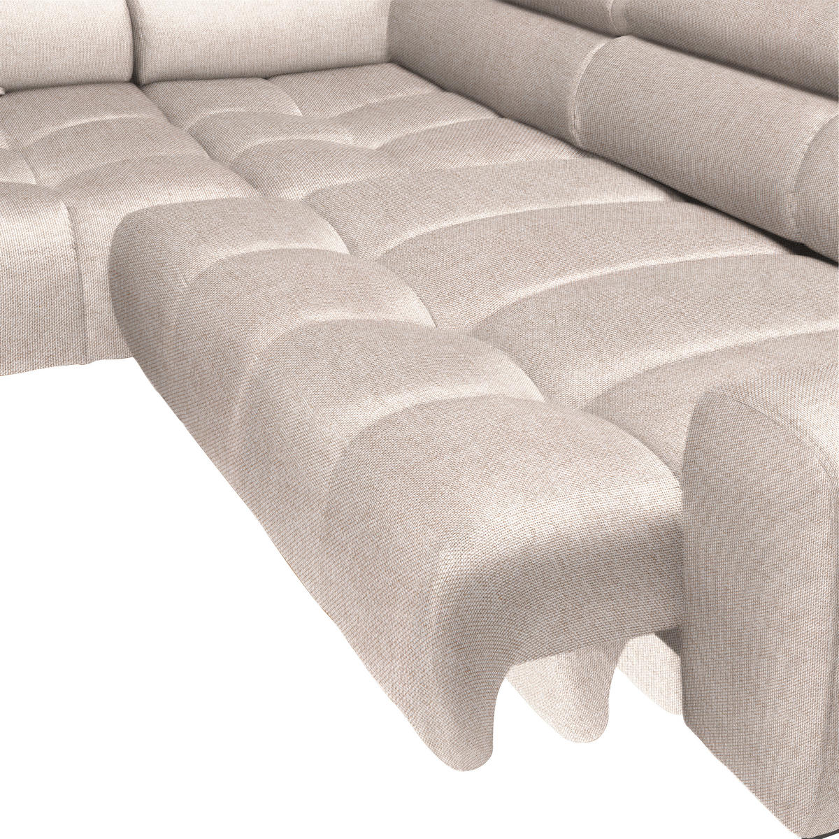 ECKSOFA in Webstoff Beige  - Beige/Schwarz, Design, Textil/Metall (177/270cm) - Welnova