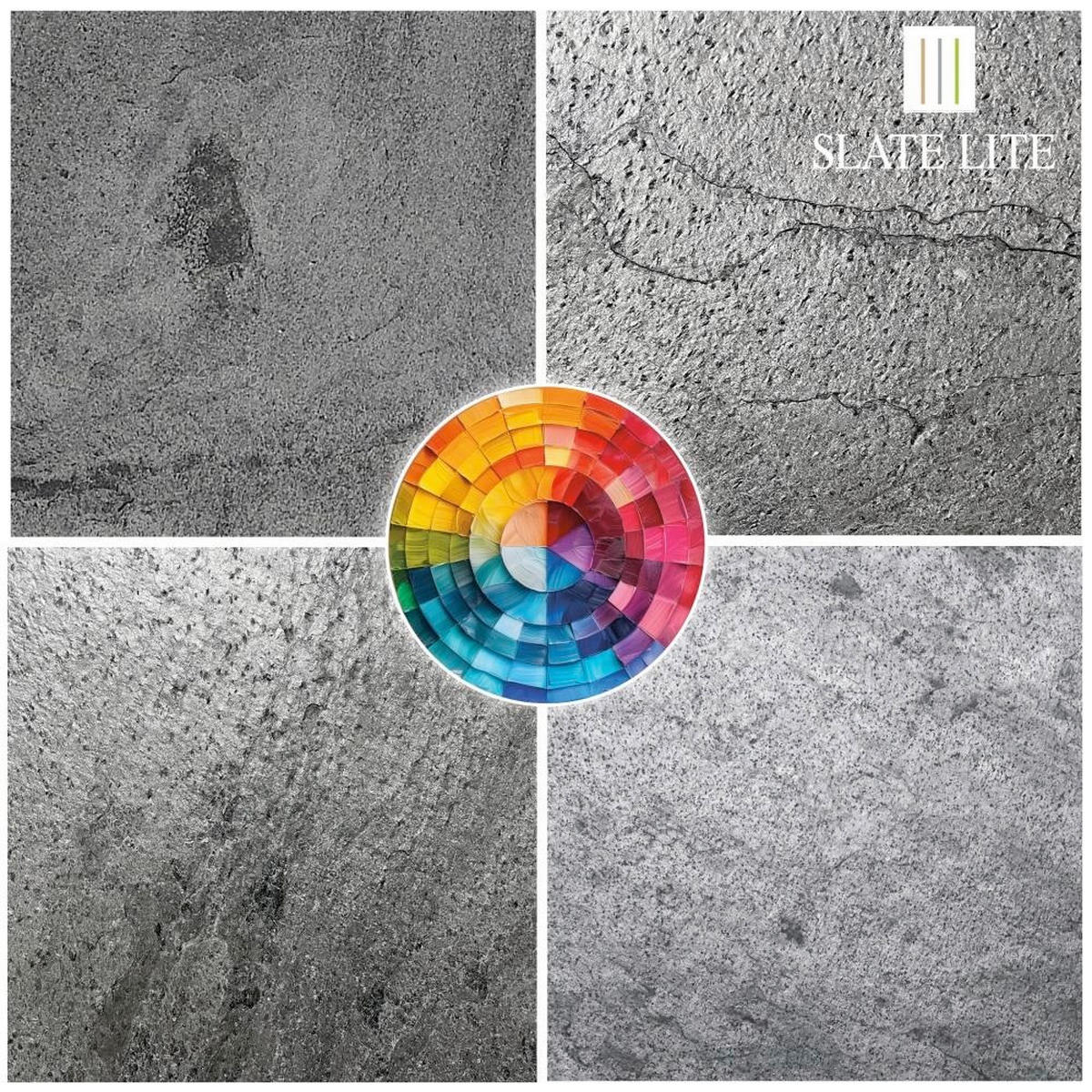 WANDPANEEL Anthrazit, Grau, Silberfarben, Dunkelgrau  - Dunkelgrau/Anthrazit, Basics, Kunststoff/Stein (240/120cm)