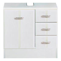 Mască Pentru Lavoar 60/56/35 cm  - alb/culoare crom, Konventionell, plastic/material pe bază de lemn (60/56/35cm) - Held