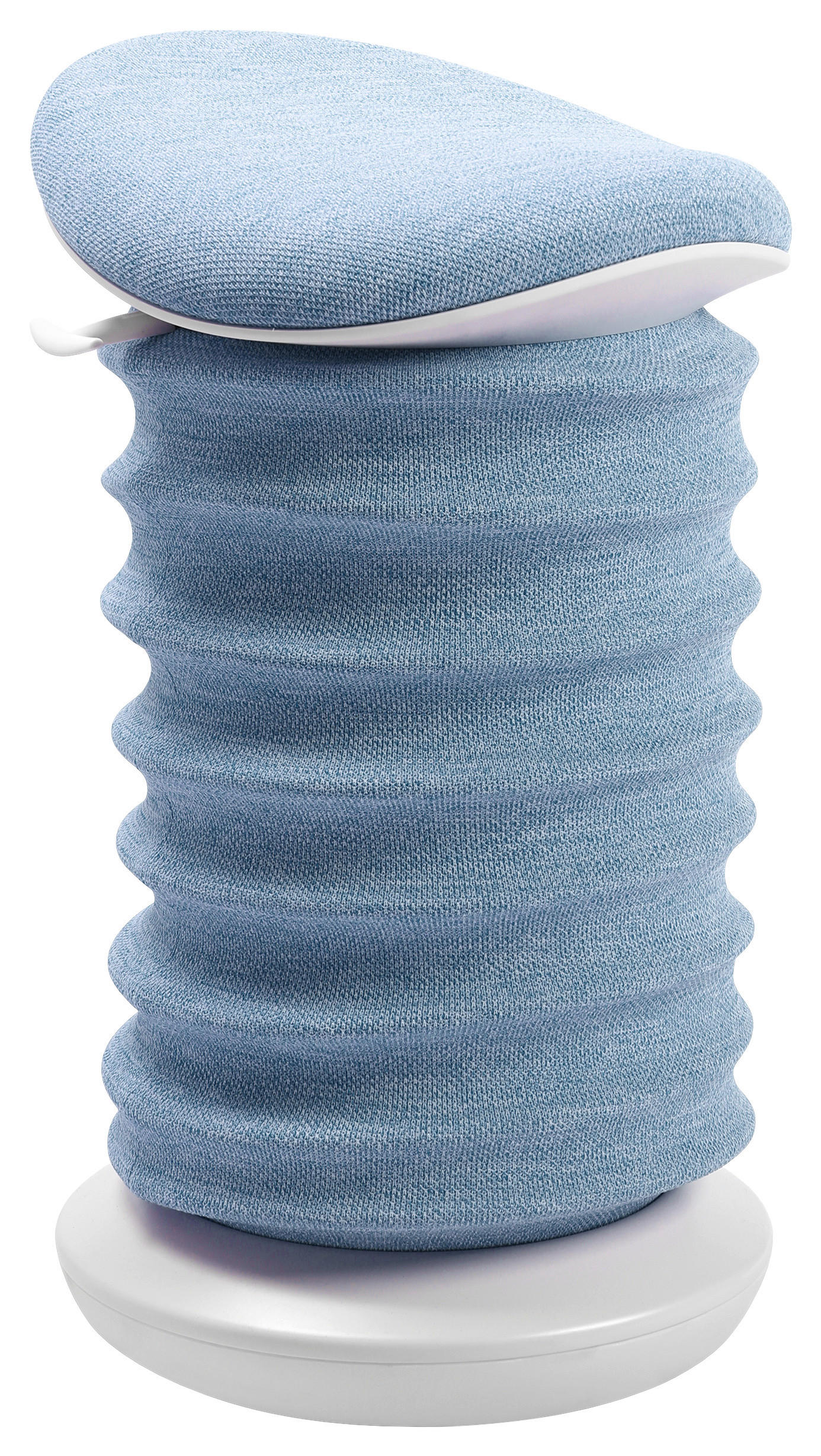 BÜROHOCKER Weiß, Hellblau  - Weiß/Hellblau, Design, Kunststoff/Textil (37,5/53-64/36cm) - Topstar