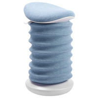 BÜROHOCKER Weiß, Hellblau  - Weiß/Hellblau, Design, Kunststoff/Textil (37,5/53-64/36cm) - Topstar