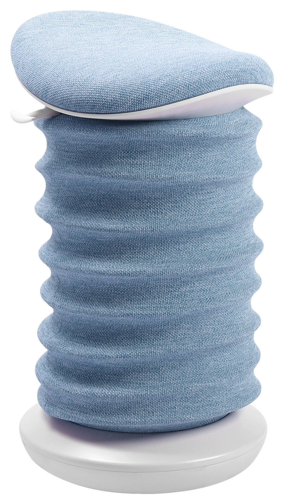 BÜROHOCKER Weiß, Hellblau  - Weiß/Hellblau, Design, Kunststoff/Textil (37,5/53-64/36cm) - Topstar