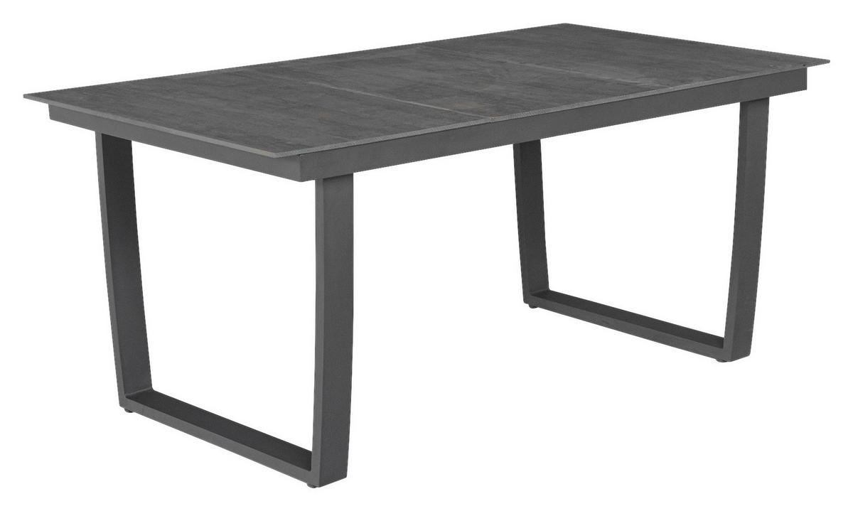 GARTENTISCH Metall Anthrazit, Braun rechteckig  - Anthrazit/Braun, Basics, Metall (150/90/70cm) - Tierra Outdoor