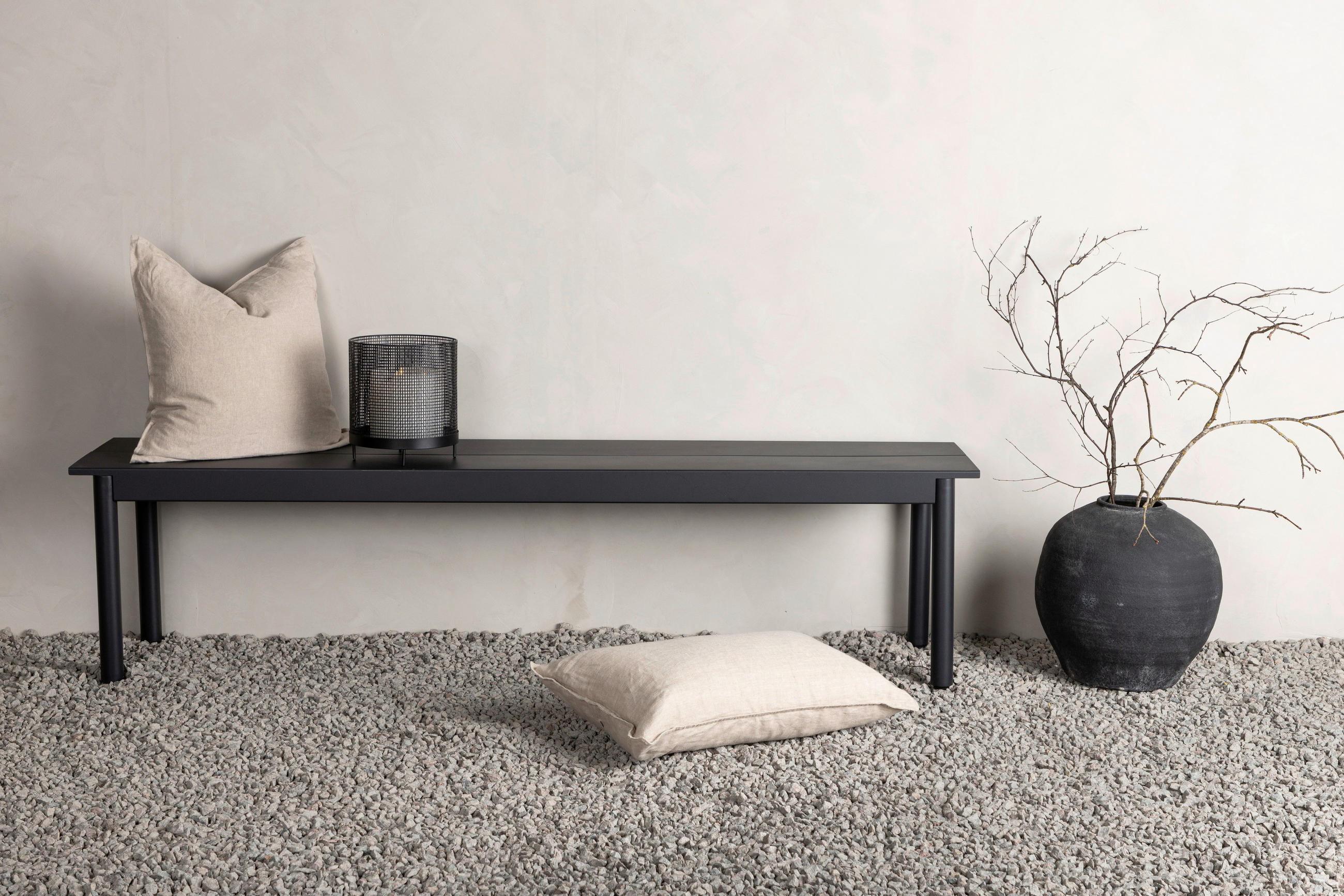 GARTENBANK 180/35/40 cm  in Schwarz  - Schwarz, KONVENTIONELL, Metall (180/35/40cm) - Gardenson