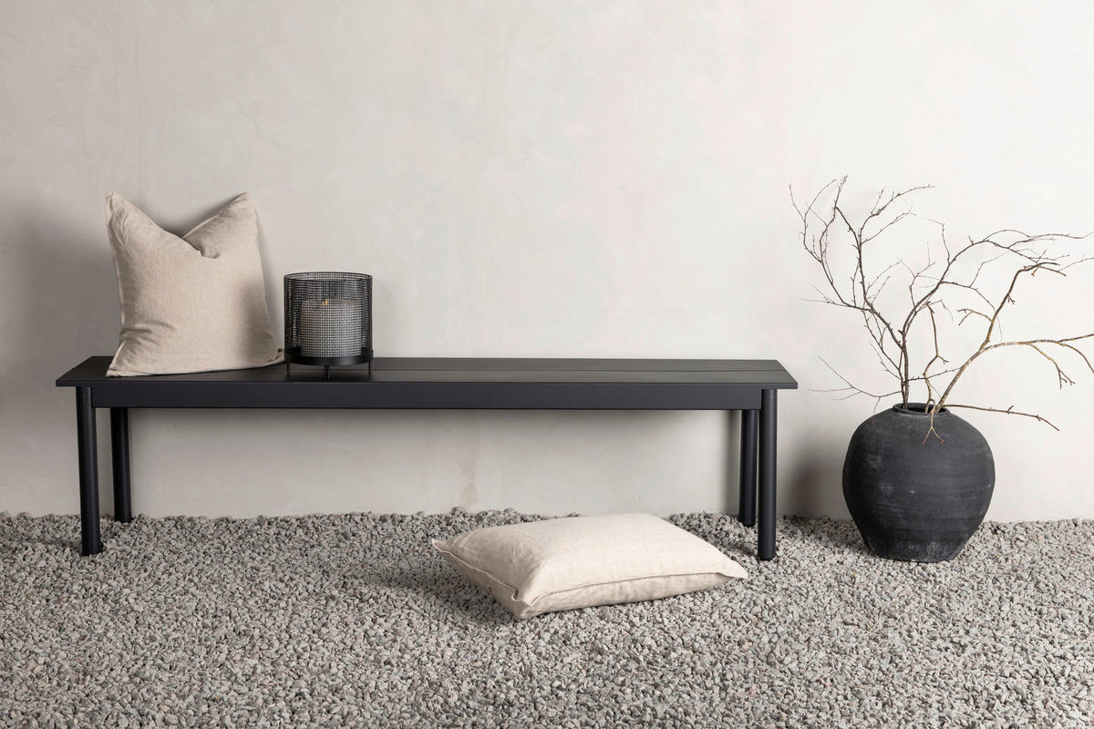 GARTENBANK 180/35/40 cm  Aluminium  - Schwarz, KONVENTIONELL, Metall (180/35/40cm) - Gardenson