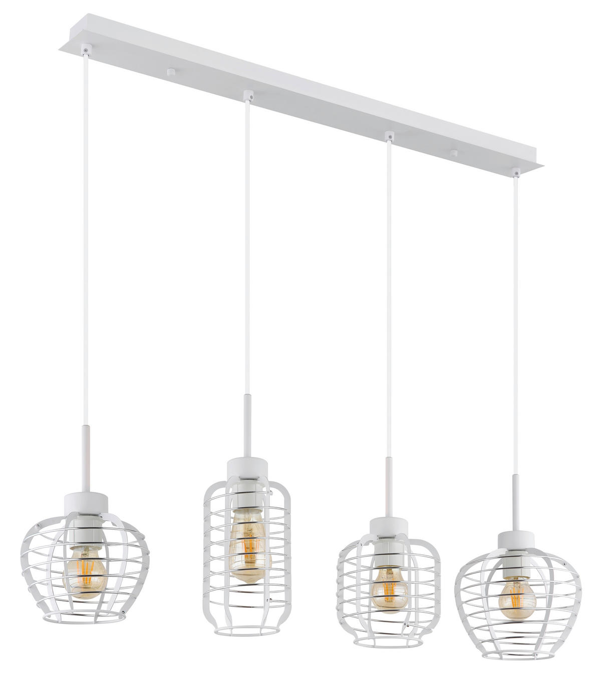 HÄNGELEUCHTE 90/20,5/120 cm  - Chromfarben/Weiß, Basics, Kunststoff/Metall (90/20,5/120cm) - Globo