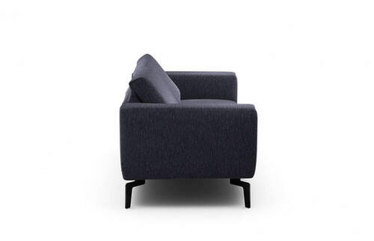 2-SITZER-SOFA in Chenille Blau  - Blau/Schwarz, Design, Textil/Metall (180/86/86-94cm) - SENSOO