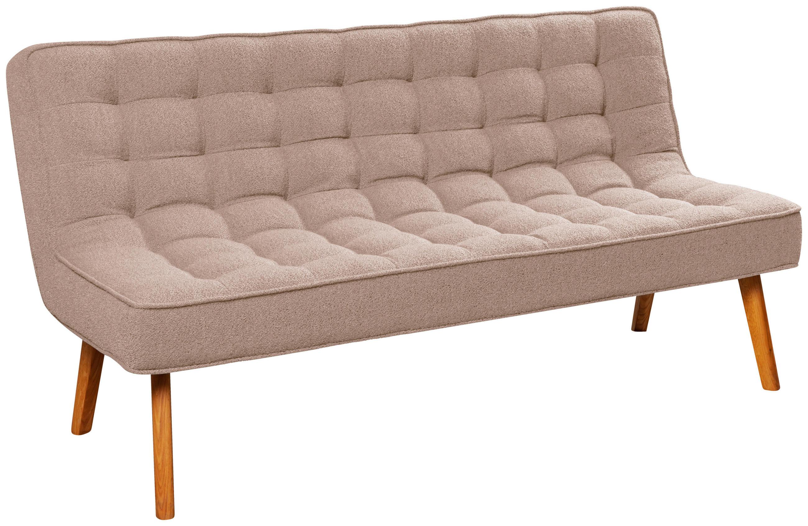 SITZBANK 183/90/79 cm Webstoff Beige Eiche vollmassiv  - Eichefarben/Beige, Design, Holz/Textil (183/90/79cm) - Linea Natura