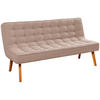 SITZBANK 183/90/79 cm Webstoff Beige Eiche vollmassiv  - Eichefarben/Beige, Design, Holz/Textil (183/90/79cm) - Linea Natura
