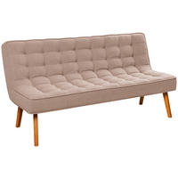 SITZBANK 183/90/79 cm Webstoff Beige Eiche vollmassiv  - Eichefarben/Beige, Design, Holz/Textil (183/90/79cm) - Linea Natura