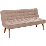 SITZBANK 183/90/79 cm Webstoff Beige Eiche vollmassiv  - Eichefarben/Beige, Design, Holz/Textil (183/90/79cm) - Linea Natura