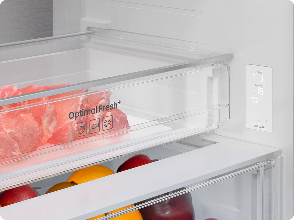 KÜHLSCHRANK 54/193,5/55 cm BRB80F30ADF0EF  - Edelstahlfarben/Weiß, Basics, Glas/Metall (54/193,5/55cm) - Samsung