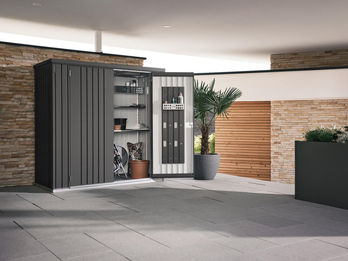 GERÄTESCHRANK - Dunkelgrau, Design, Metall (190/182,5/83cm) - Biohort