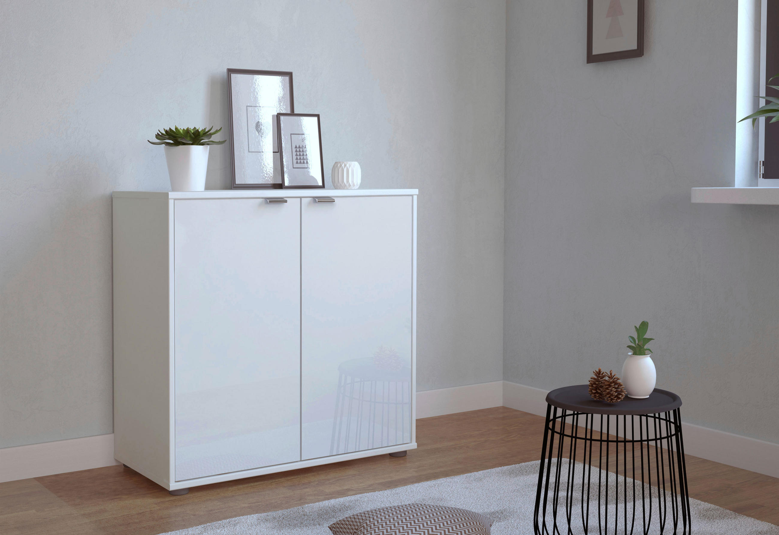KOMMODE  in 80/70/43 cm  - Chromfarben/Schwarz, KONVENTIONELL, Glas/Holzwerkstoff (80/70/43cm) - Dieter Knoll