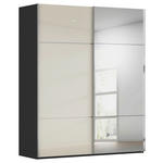 SCHWEBETÜRENSCHRANK  in Schwarz, Champagner  - Chromfarben/Champagner, KONVENTIONELL, Glas/Holzwerkstoff (201/223/68cm) - Novel