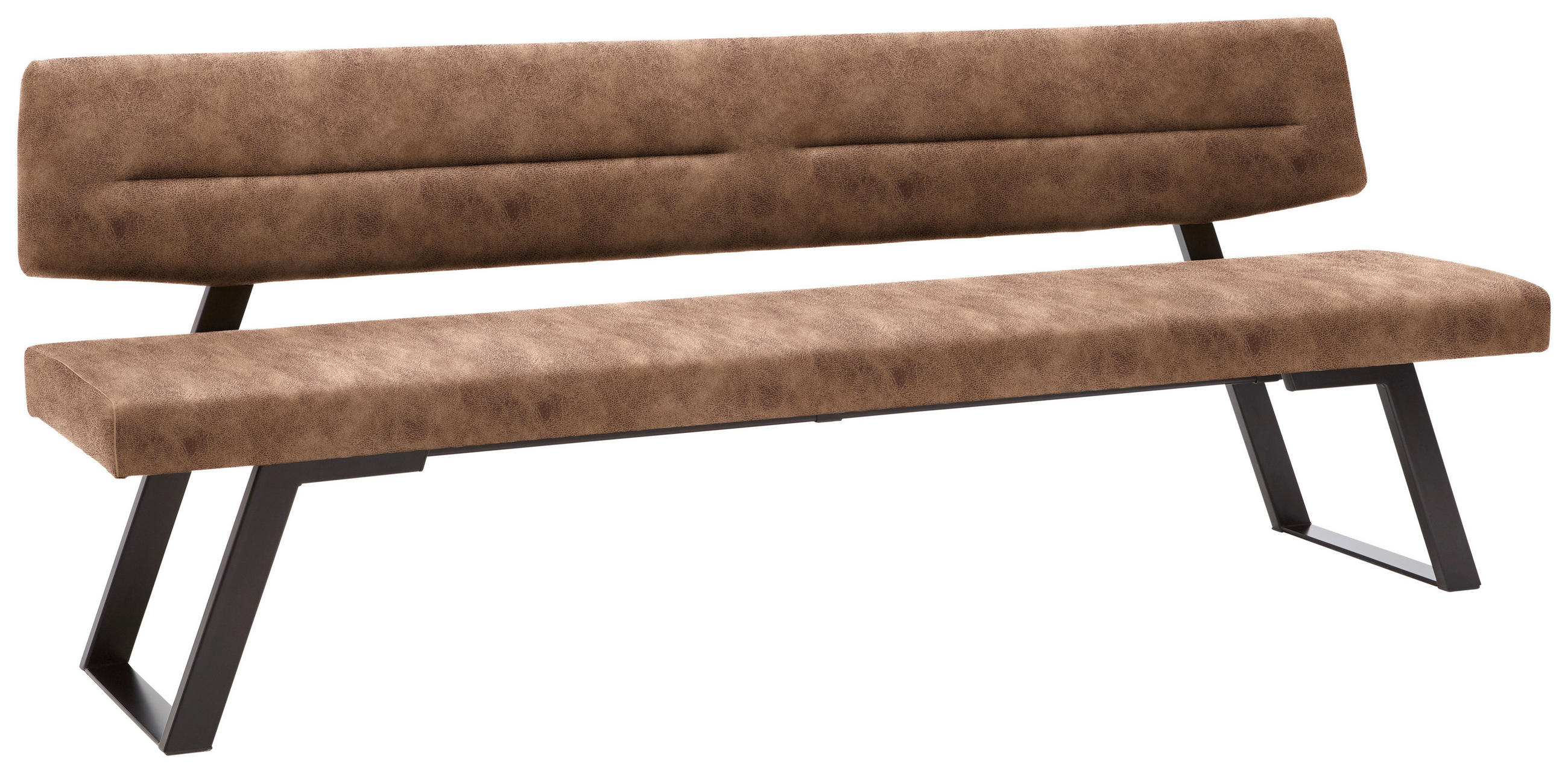 SITZBANK 210/85/58 cm  in Schwarz, Cognac  - Cognac/Schwarz, Design, Textil/Metall (210/85/58cm) - Dieter Knoll